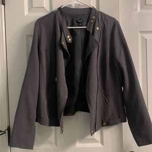 Gray faux suede jacket